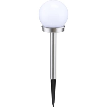 Solarna lampa ogrodowa LED w kolorze srebrnym - wys. 37 x Ø 10 cm