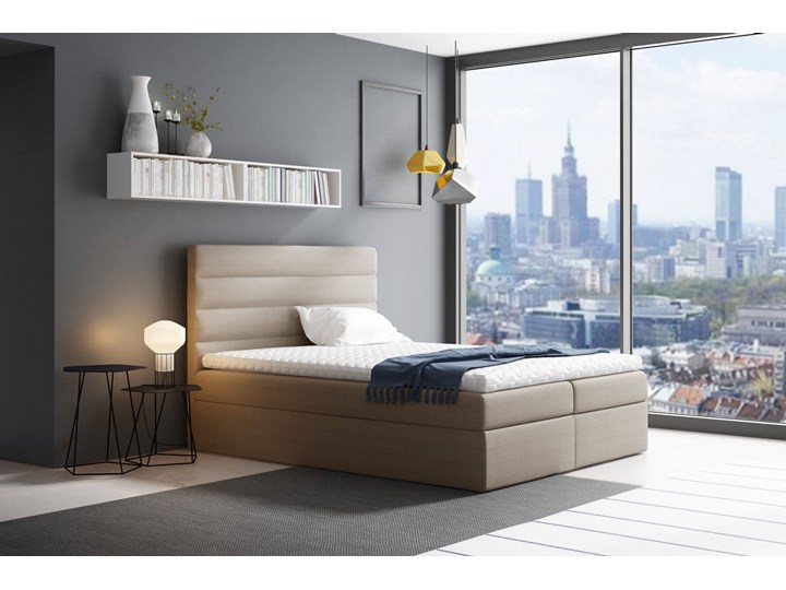 Łóżko kontynentalne 200x200 VELAR / z pojemnikiem Tkanina Kategoria Łóżka do sypialni Rozmiar materaca 200x200 cm