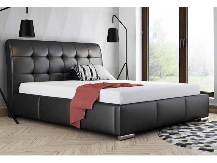Łóżko tapicerowane 140x200 AMBER z pojemnikiem Tkanina Metal Łóżko pikowane Kategoria Łóżka do sypialni Rozmiar materaca 140x200 cm
