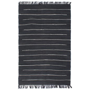 vidaXL Ręcznie tkany dywanik Chindi, bawełna, 120x170 cm, antracytowy
