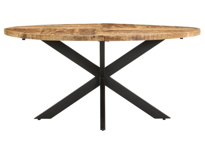 vidaXL Stół jadalniany, 160 x 90 x 75 cm, surowe drewno mango Stal Szerokość(n) 90 cm