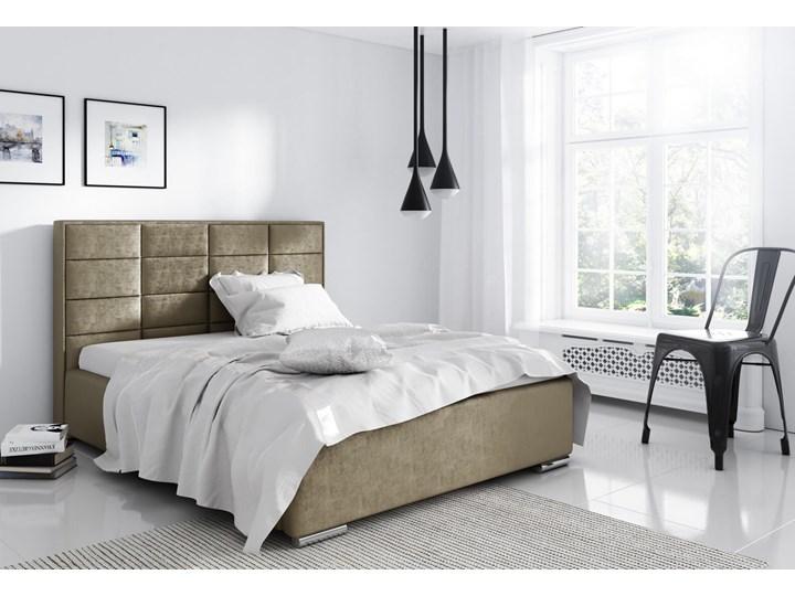 Łóżko tapicerowane 180x200 CAPRI z pojemnikiem Metal Tkanina Kategoria Łóżka do sypialni