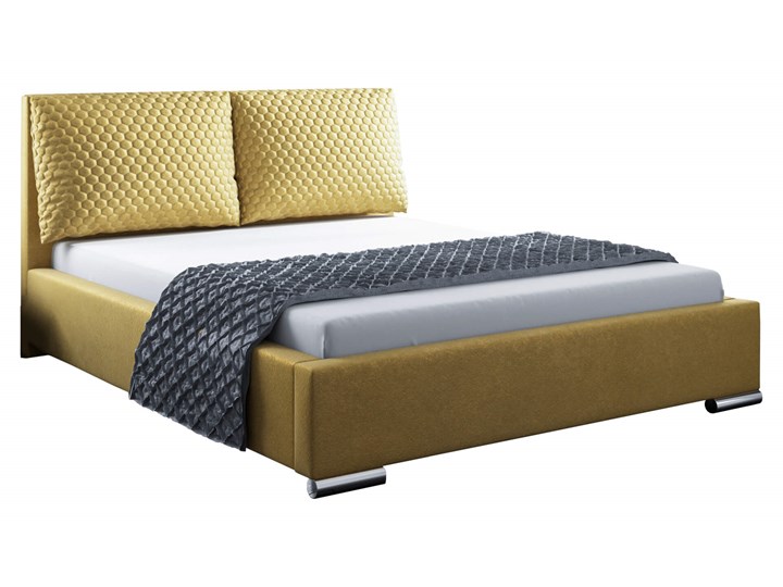 Łóżko tapicerowane 140x200 DUBAJ z pojemnikiem Tkanina Kategoria Łóżka do sypialni Metal Kolor Żółty