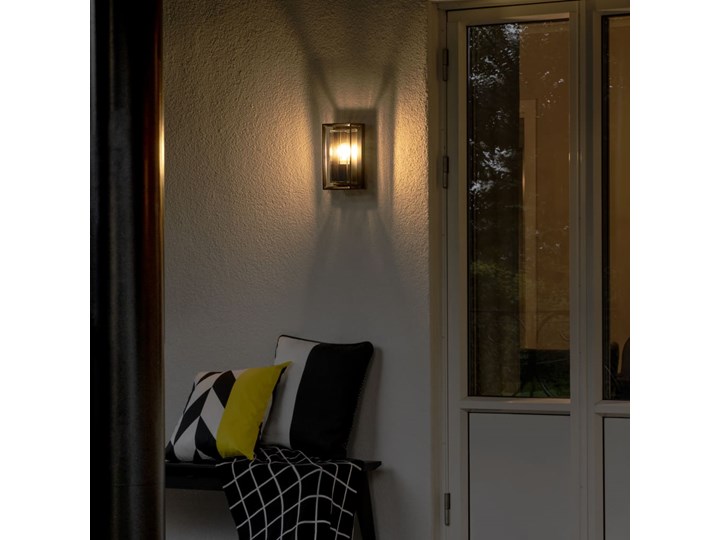KONSTSMIDE Lampa ścienna Brindisi, szklana, matowa czerń Kinkiet ogrodowy Kategoria Lampy ogrodowe