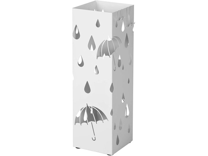 Biały nowoczesny ażurowy stojak na parasole - Niras Drewno Stal Metal Kategoria Stojaki na parasole