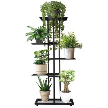 Kwietnik regał stojący metalowy stojak 5-poziomowy na rośliny kwiaty zioła czarny loft kod: O-339308