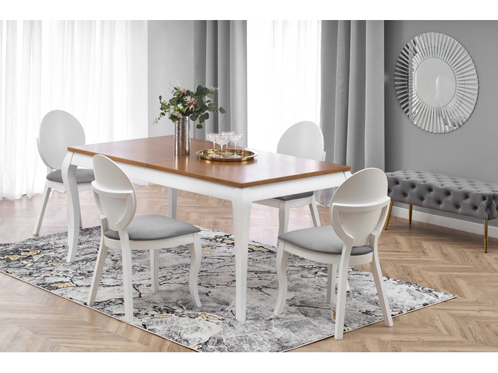 Drewniany stół retro z rozkładanym blatem Windsor Szerokość(n) 90 cm Wysokość 76 cm Drewno Pomieszczenie Stoły do jadalni