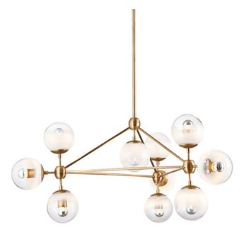 Lampa wisząca PLANETARIO 10 GOLD złota - klosze szronione