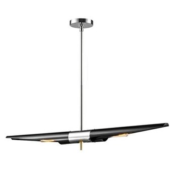 Lampa wisząca APOLLO 1 czarna - stal polerowana