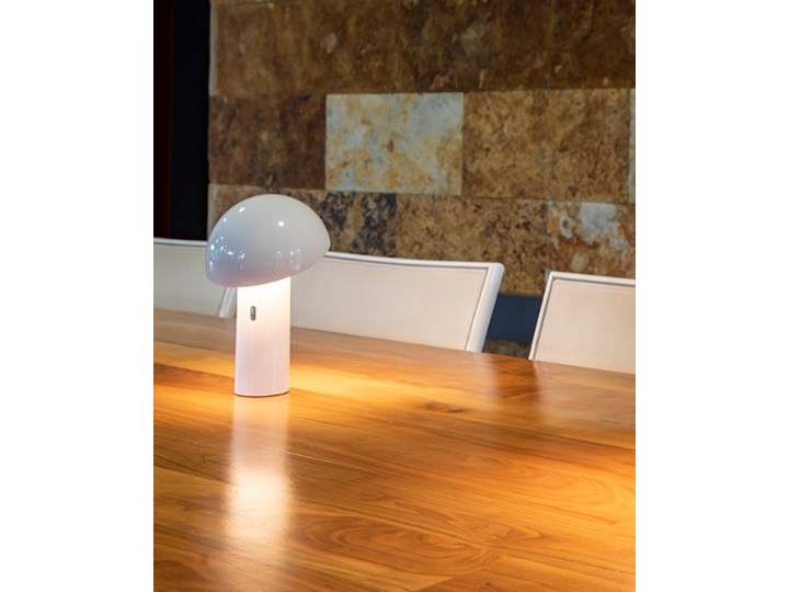 NEW GARDEN lampa biurkowa ENOKI BLANCO INDOOR & OUTDOOR biała - LED, wbudowana bateria Lampa z kloszem Tworzywo sztuczne Lampa LED Kategoria Lampy stołowe Wysokość 23 cm Funkcje Lampa dotykowa