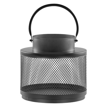 Beliani Lampion czarny metalowy 19 cm minimalistyczny industrialny dekoracja ozdoba świecznik