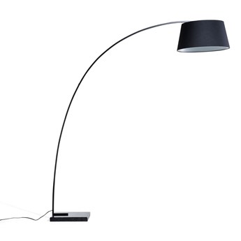 Beliani Lampa stojąca czarna metalowa 188 cm pałąk marmurowa podstawa nowoczesna