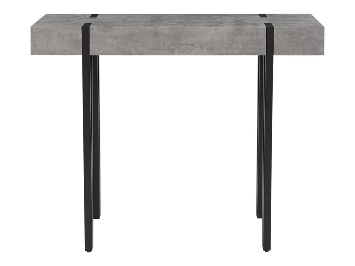 Beliani Konsola szara imitacja betonu czarne metalowe nogi stolik styl skandynawski minimalistyczny Płyta MDF Głębokość 40 cm Kolor Szary Z samym blatem Szerokość 100 cm Styl Industrialny