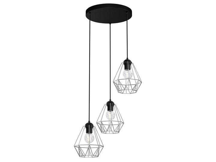 Żyrandol na lince BERGEN 3xE27/60W/230V czarny/chrom błyszczący Metal Kategoria Lampy wiszące