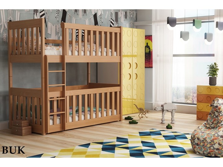 Łóżko piętrowe KONRAD Lano Meble Kategoria Łóżka dla dzieci Neutralne Drewno Kolor Biały