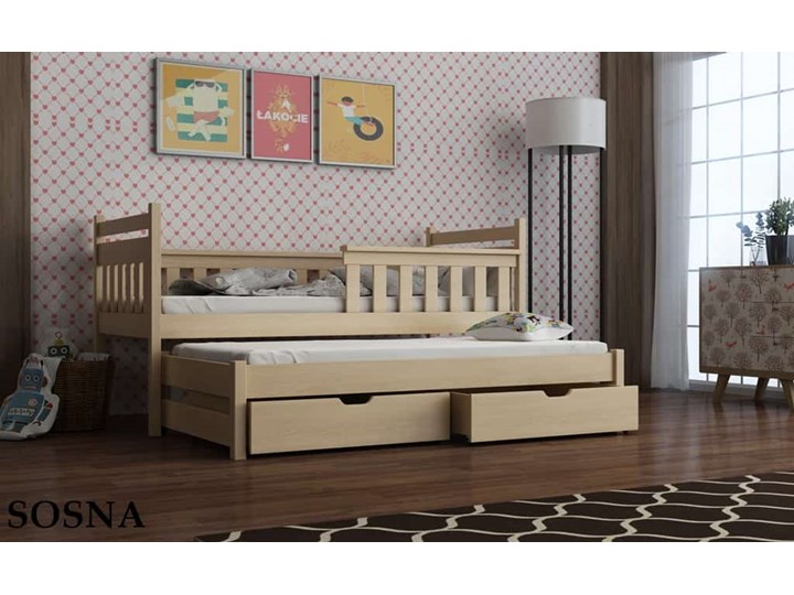 Łóżko piętrowe wysuwane DOMINIK niskie Lano Meble Podwójne Drewno Kategoria Łóżka dla dzieci