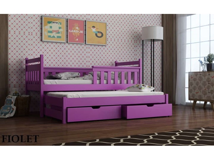 Łóżko piętrowe wysuwane DOMINIK niskie Lano Meble Podwójne Kategoria Łóżka dla dzieci Drewno Liczba miejsc Dwuosobowe