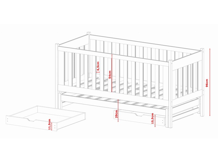 Łóżko piętrowe wysuwane KAJA niskie Lano Meble Kategoria Łóżka dla dzieci Drewno Kolor Szary