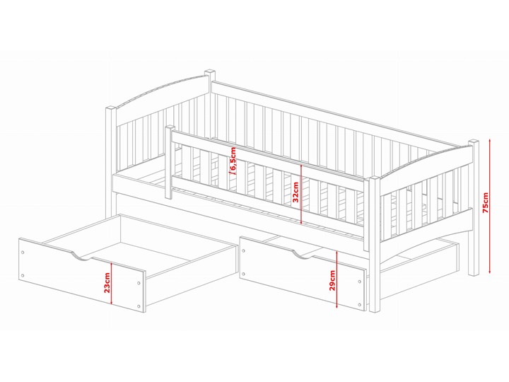 Łóżko dziecięce GUCIO 90x200 biały Lano Meble Kategoria Łóżka dla dzieci Drewno Tradycyjne Rozmiar materaca 90x200 cm