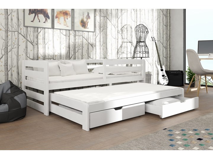 Łóżko piętrowe wysuwane SENSO niskie 80x180 biały Lano Meble Podwójne Kategoria Łóżka dla dzieci Rozmiar materaca 80x180 cm