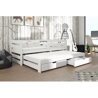 Łóżko piętrowe wysuwane SENSO niskie 90x200 biały Lano Meble