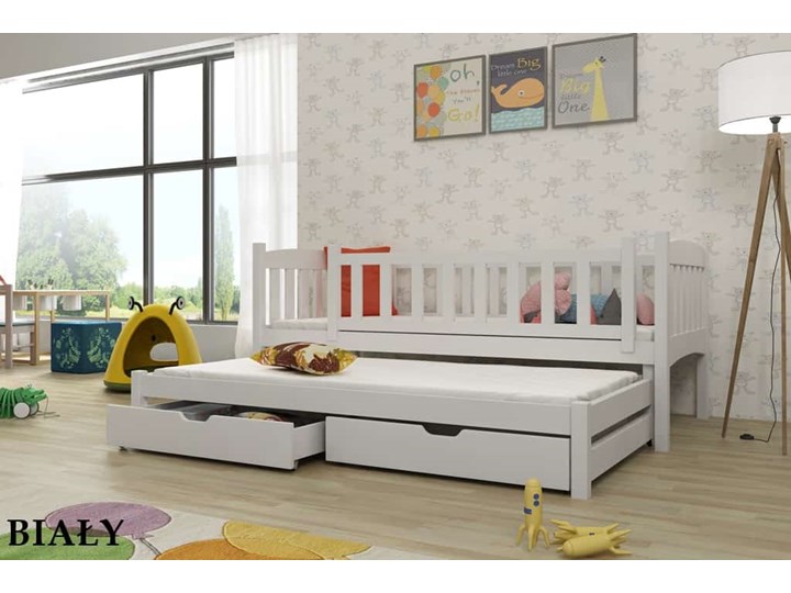 Łóżko piętrowe wysuwane AMELKA niskie Lano Meble Podwójne Drewno Kategoria Łóżka dla dzieci
