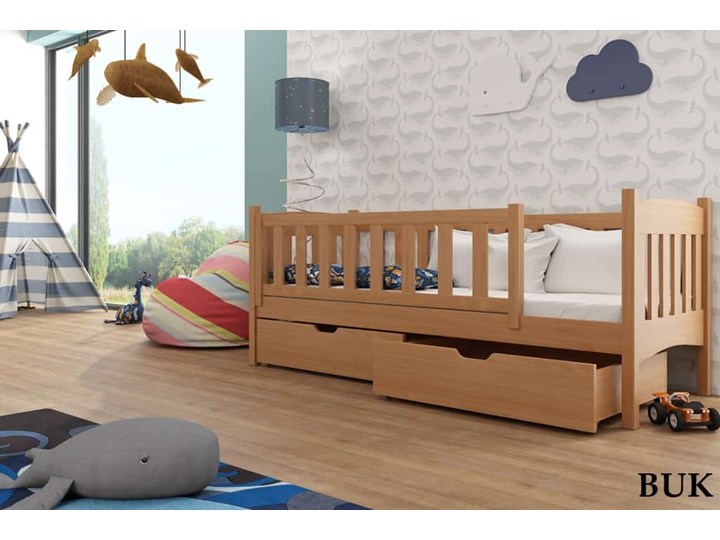 Łóżko dziecięce GUCIO Lano Meble Kategoria Łóżka dla dzieci Drewno Tradycyjne Kolor Biały