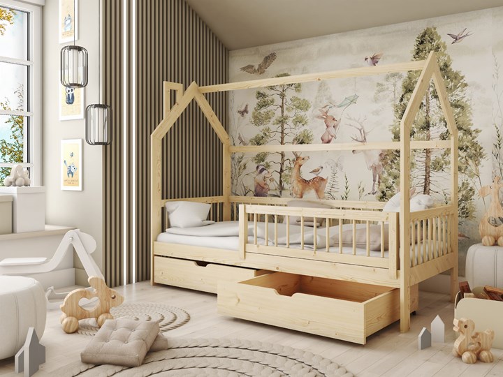 Łóżko domek OSKAR Lano Meble Liczba miejsc Jednoosobowe Drewno Domki Kategoria Łóżka dla dzieci