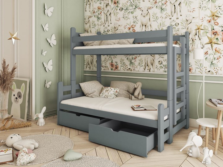 Łóżko piętrowe BINGO Lano Meble Kolor Beżowy Drewno Kategoria Łóżka dla dzieci