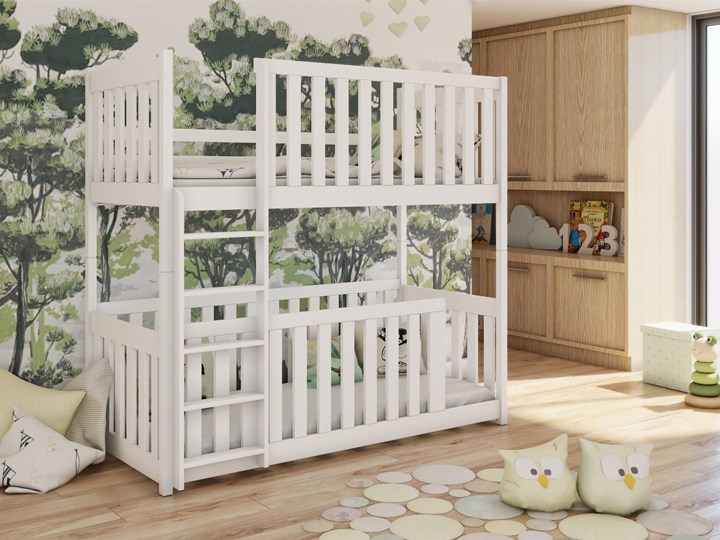 Łóżko piętrowe KONRAD Lano Meble Drewno Kategoria Łóżka dla dzieci Neutralne Kolor Biały