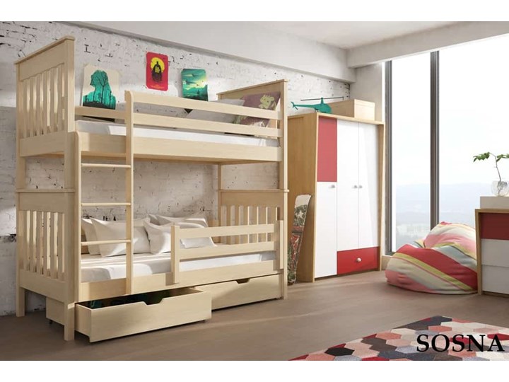 Łóżko piętrowe BRUNO Lano Meble Kategoria Łóżka dla dzieci Kolor Biały
