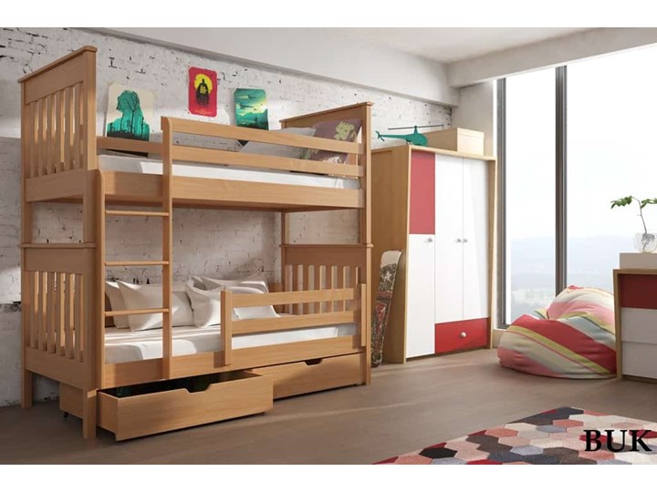 Łóżko piętrowe BRUNO Lano Meble Kolor Biały Kategoria Łóżka dla dzieci