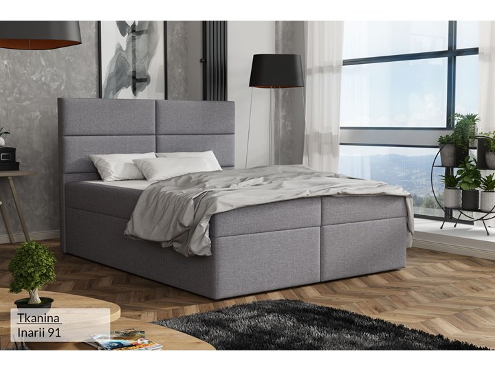 Łóżko kontynentalne ZEO Łóżko tapicerowane Styl Glamour Drewno Tkanina Styl Nowoczesny