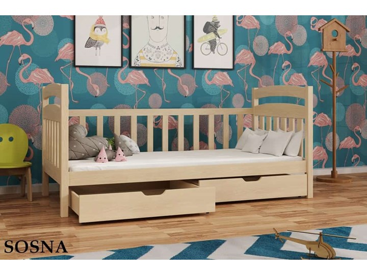 Łóżko dziecięce TOBIASZ Lano Meble Kategoria Łóżka dla dzieci Drewno Tradycyjne Kolor Brązowy