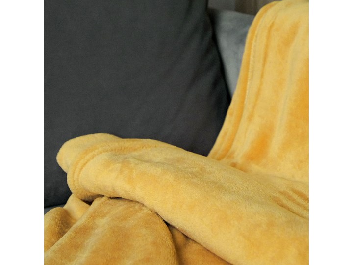 Koc ROTE musztardowy 150x200 cm - Homla Kolor Żółty Poliester Kategoria Koce i pledy