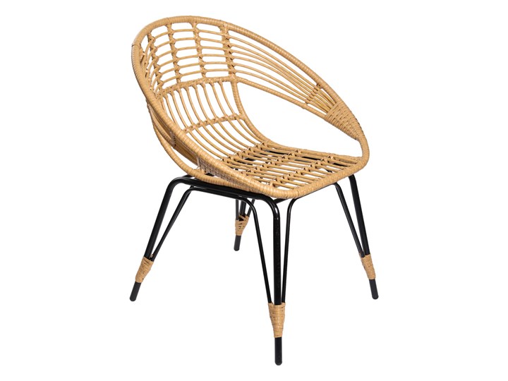 Krzesło BOKKA plecione 65x57x47 cm - Homla Styl Industrialny Metal Rattan Krzesła tradycyjne Kategoria Krzesła ogrodowe