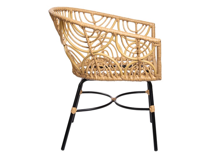 Krzesło BOKKA plecione 62x60 cm - Homla Rattan Tworzywo sztuczne Model Krzesła ażurowe Metal Kategoria Krzesła kuchenne
