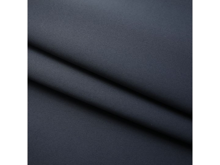 vidaXL Zasłony zaciemniające z haczykami, 2 szt., antracyt, 140x175 cm Poliester Zasłona zaciemniająca Kolor Szary