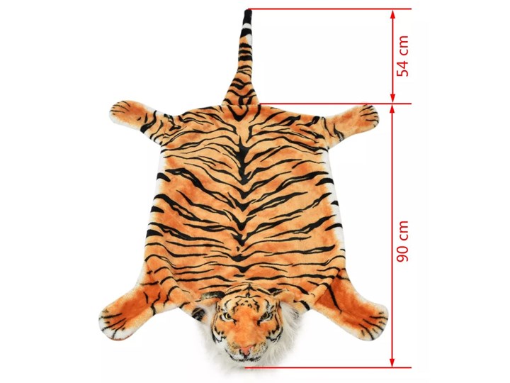 vidaXL Pluszowy dywanik - tygrys, 144 cm, brązowy Dywaniki Dywany Kategoria Dywany