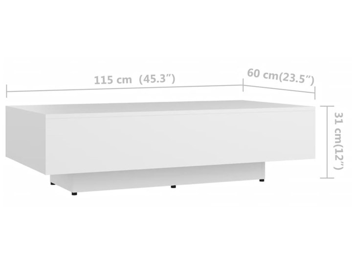 vidaXL Stolik kawowy, biały, 115x60x31, płyta wiórowa Kategoria Stoliki i ławy