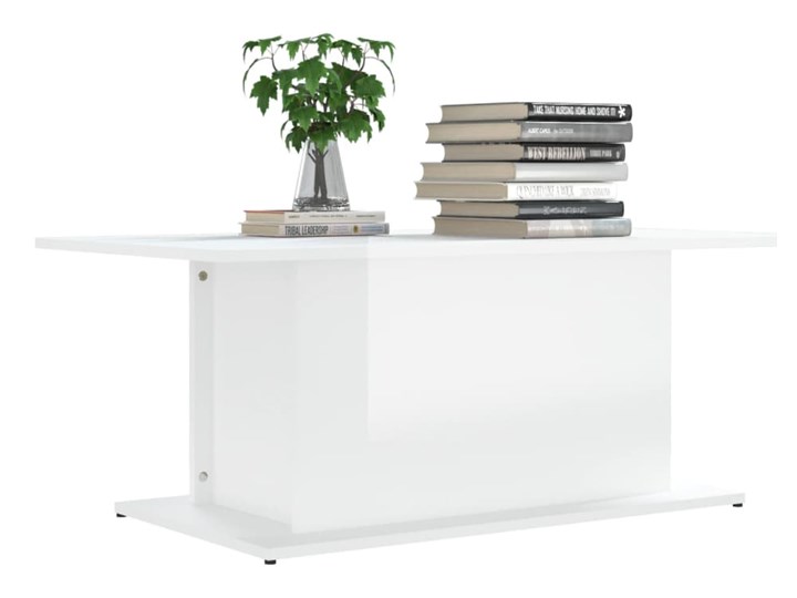vidaXL Stolik kawowy, wysoki połysk biały, 102x55,5x40 cm, płyta Szerokość 55,5 cm Długość 120 cm Kształt blatu Prostokątne