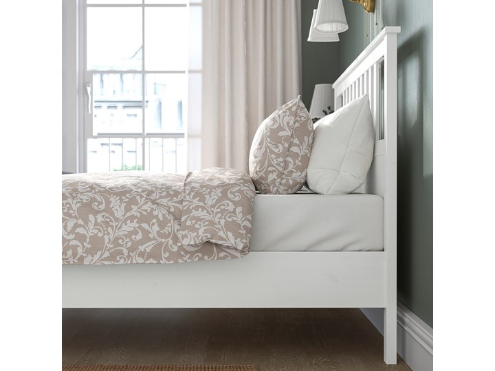 IKEA HEMNES Rama łóżka, biała bejca, 140x200 cm Drewno Łóżko drewniane Kategoria Łóżka do sypialni