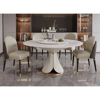 Ekskluzywny okrągły stół Glamour , blat marmur syntety Homey FI 130
