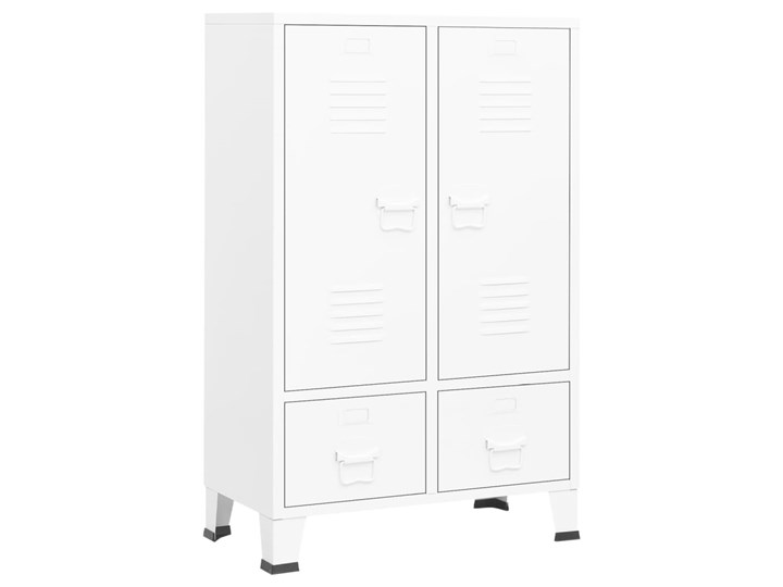 vidaXL Szafa w stylu industrialnym, biała, 67x35x107 cm, stal Szerokość 67 cm Metal Kategoria Szafy do garderoby Głębokość 35 cm Kolor Biały