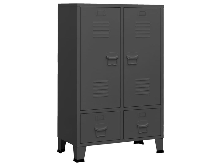 vidaXL Szafa w stylu industrialnym, antracytowa, 67x35x107 cm, stal Metal Szerokość 67 cm Kategoria Szafy do garderoby Głębokość 35 cm Kolor Czarny
