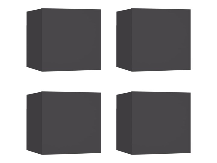 vidaXL Wiszące szafki telewizyjne, 4 szt., szare, 30,5x30x30 cm Kategoria Zestawy mebli do sypialni Kolor Szary