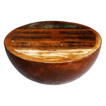 vidaXL Stolik kawowy z drewna odzyskanego i stali, forma półkuli