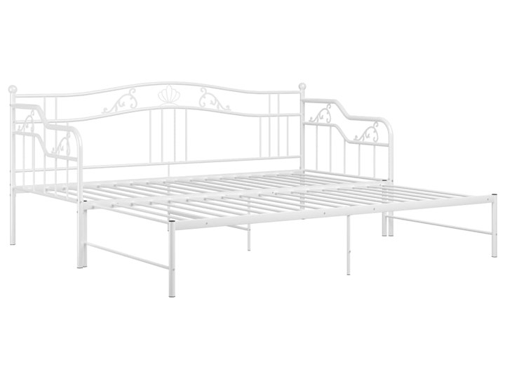 vidaXL Sofa z wysuwaną ramą łóżka, biała, metalowa, 90x200 cm Łóżko metalowe Liczba miejsc Jednoosobowe
