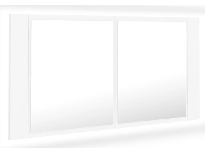 vidaXL Szafka łazienkowa z lustrem i LED, biała, 90x12x45 cm Płyta stolarska Szafki Płyta MDF Kolor Biały