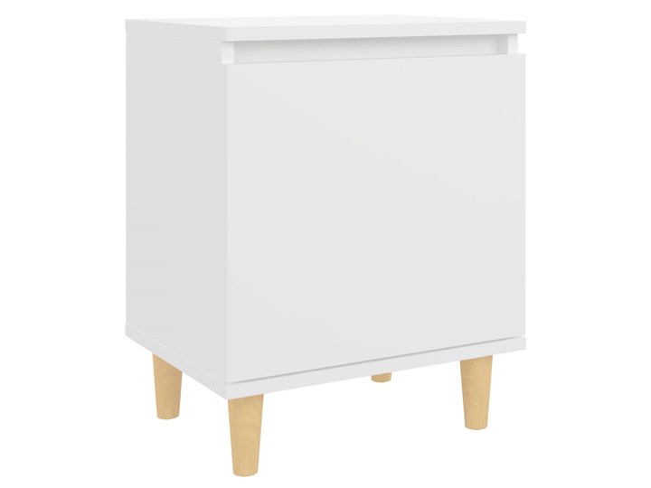 vidaXL 2 szafki nocne z drewnianymi nóżkami, białe, 40x30x50 cm Głębokość 30 cm Płyta laminowana Płyta MDF Szerokość 40 cm Drewno Płyta meblowa Styl Skandynawski Kolor Biały